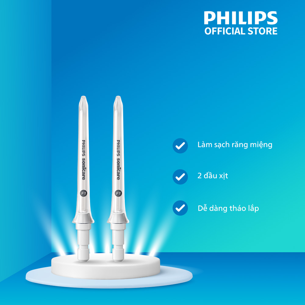 Combo 2 đầu xịt máy tăm nước chính hãng Philips Sonicare HX3042 làm sạch mãng bám, chăm sóc răng miệng