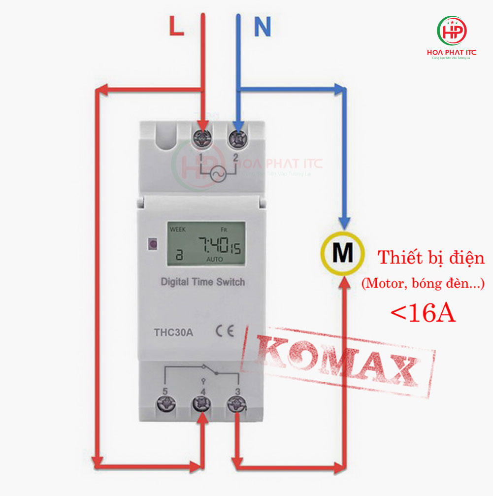 Công tắc hẹn giờ điện tử lập trình công suất lớn THC-30A