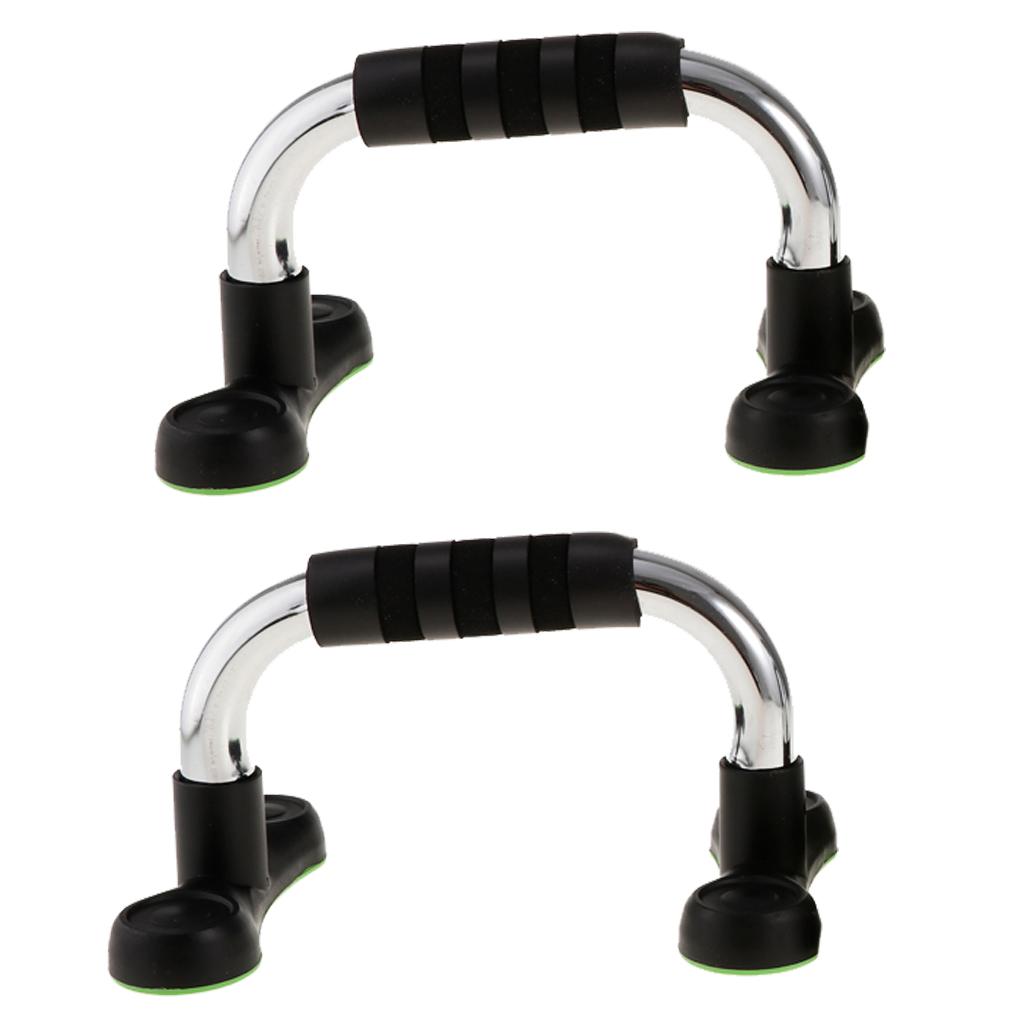 1 Pair Steel Push up Bars Chest Muscle Pushup Stands with Foam Grips Slivery
