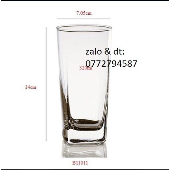 Ly thủy tinh đáy vuông cao 320ml