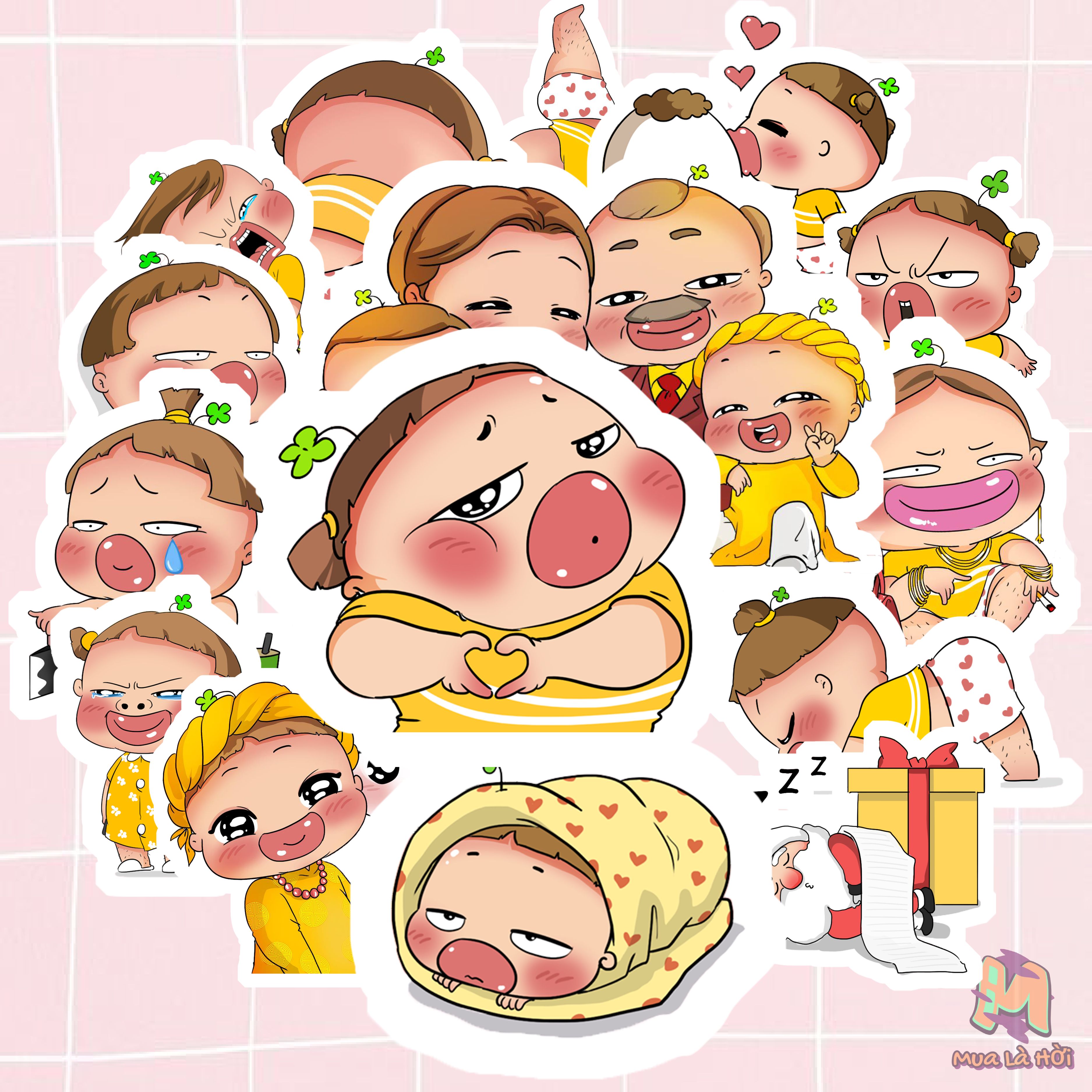 Miếng dán Stickers chủ đề Quỳnh Aka