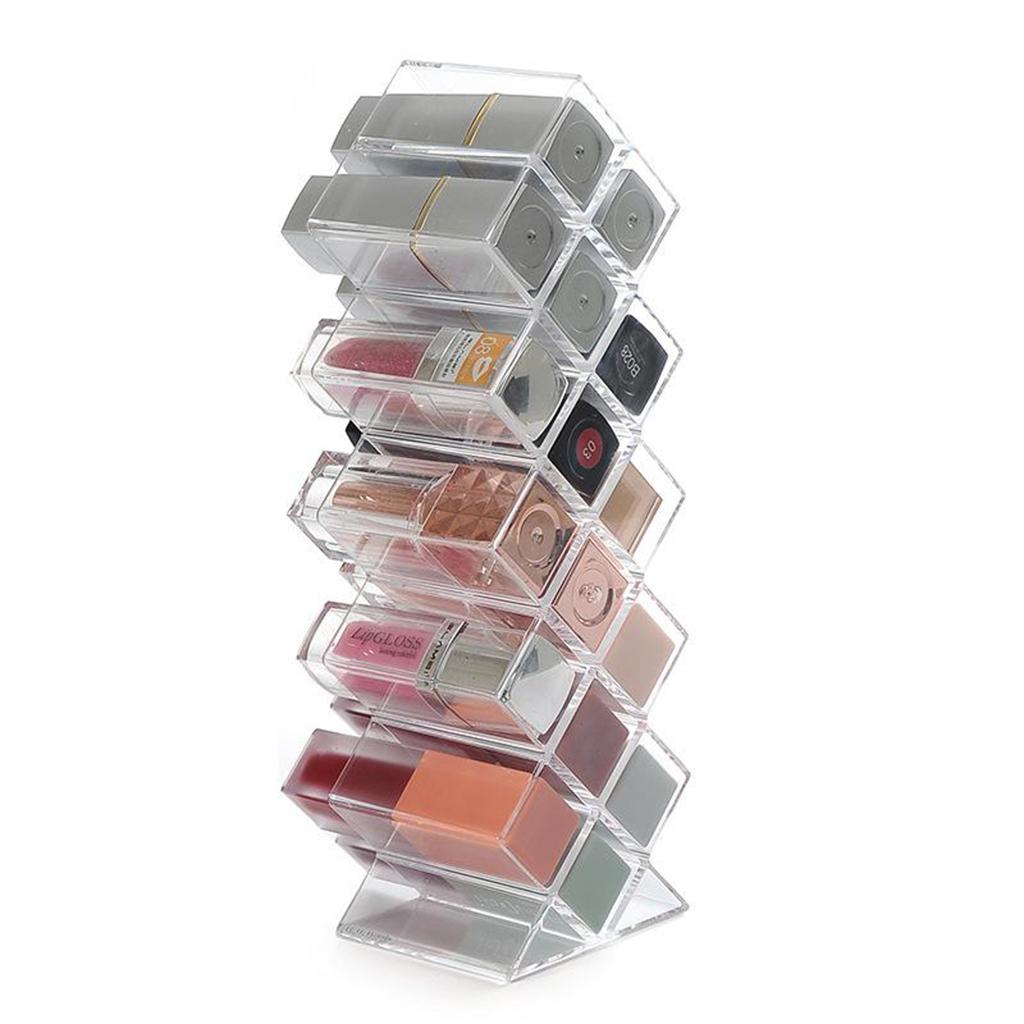 24 Grids Lipstick Nail Holder Display Clear Acrylic Makeup Organizer