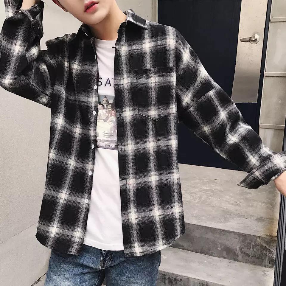 Áo Khoác Sơ Mi CARO Unisex Form Rộng nam nữ phong cách ulzzang KUN