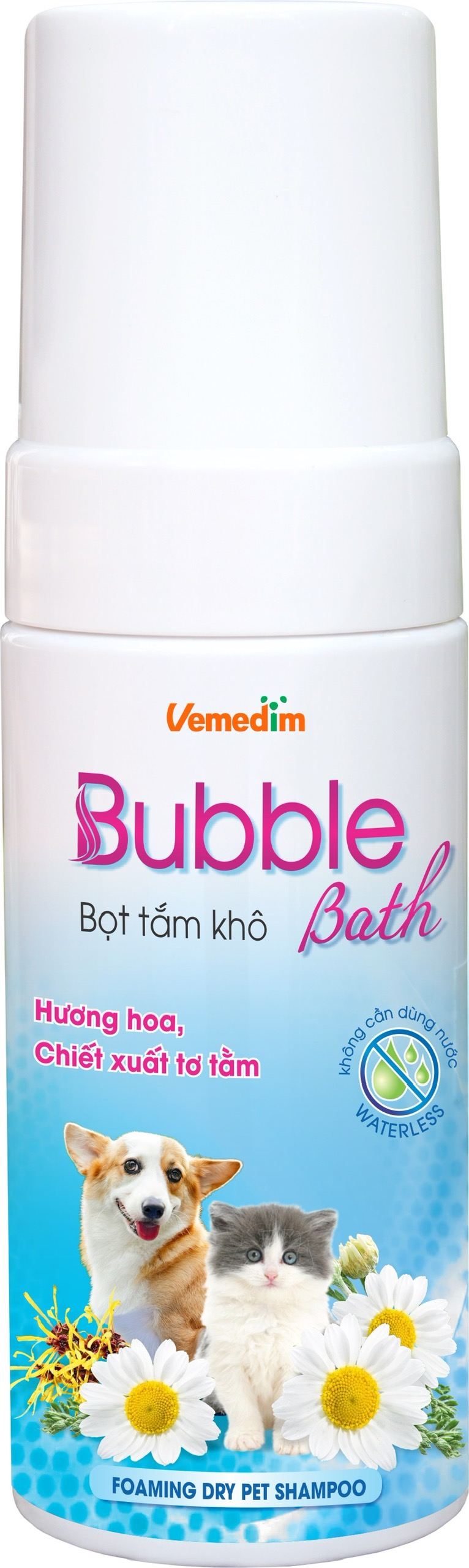 Bubble Bath - Sữa tắm khô tạo bọt dành cho chó mèo (không cần dùng nước), chai 120ml