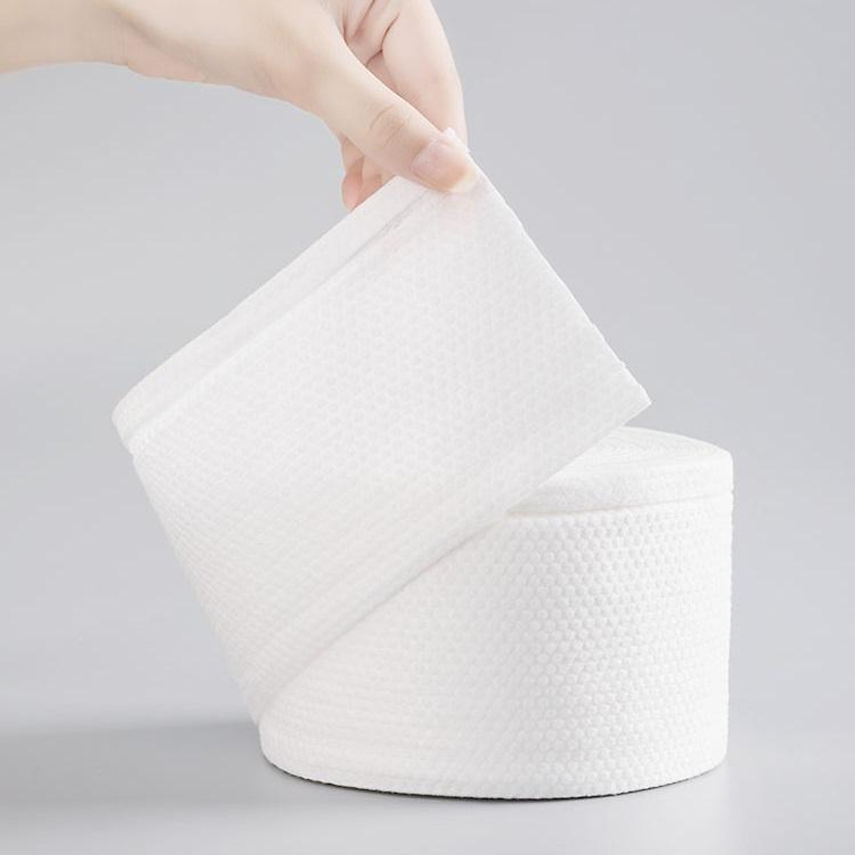 Chân để giấy nhỏ kèm khăn khô cotton lau mặt đa năng tẩy trang vải không dệt dùng Animerry loại tốt