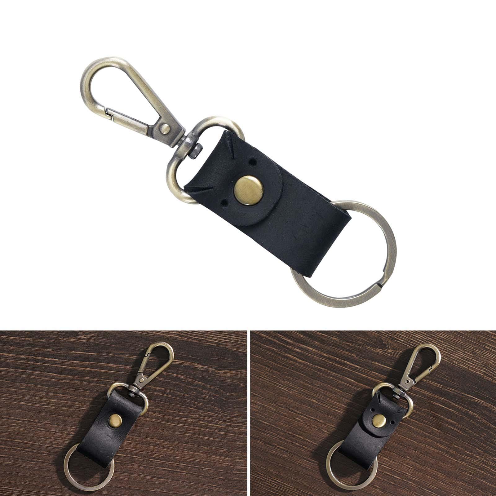 Leather Keychain Key Ring Unisex Business Key Chain Ring Fob