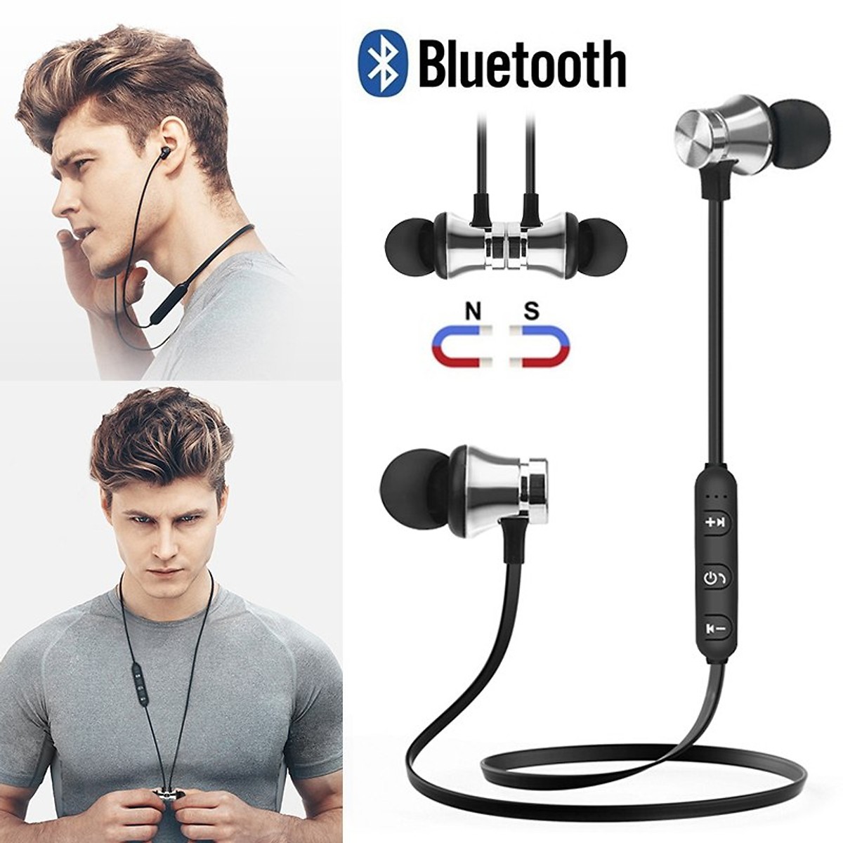 Tai Nghe Bluetooth Nhét Tai Có Dây XT-11 + Tặng Hộp Quẹt Bật Lửa Bay Sử Dụng Gas Đá Cao Cấp (Màu Ngẫu Nhiên)