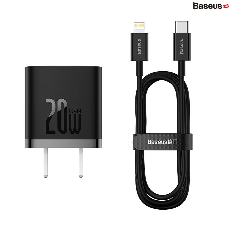 Bộ Sạc Nhanh 20W Baseus GaN5 Fast Charger 1C cho iPhone/Samsung - Hàng chính hãng