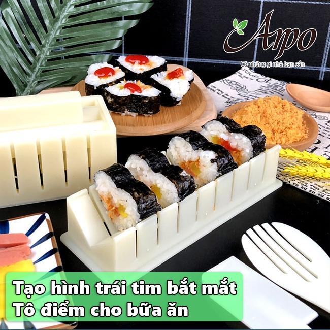 Khuôn Làm Sushi, Cơm Cuộn, Kimbap Phong Cách Nhật Bản Cao Cấp - Khuôn Cuộn Sushi Hình Trái Tim Dễ Dàng Sử Dụng