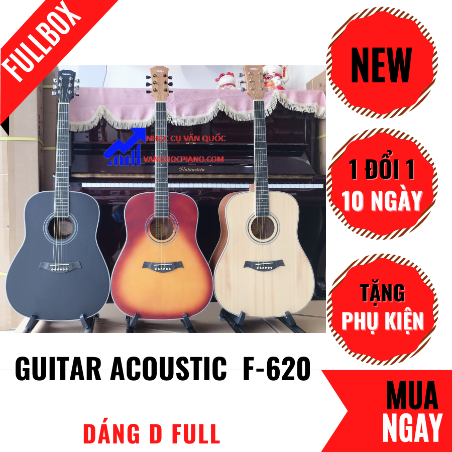 Đàn Guitar Acoustic Yamaha F 620 + Tặng Kèm Bộ Phụ Kiện 6 Món