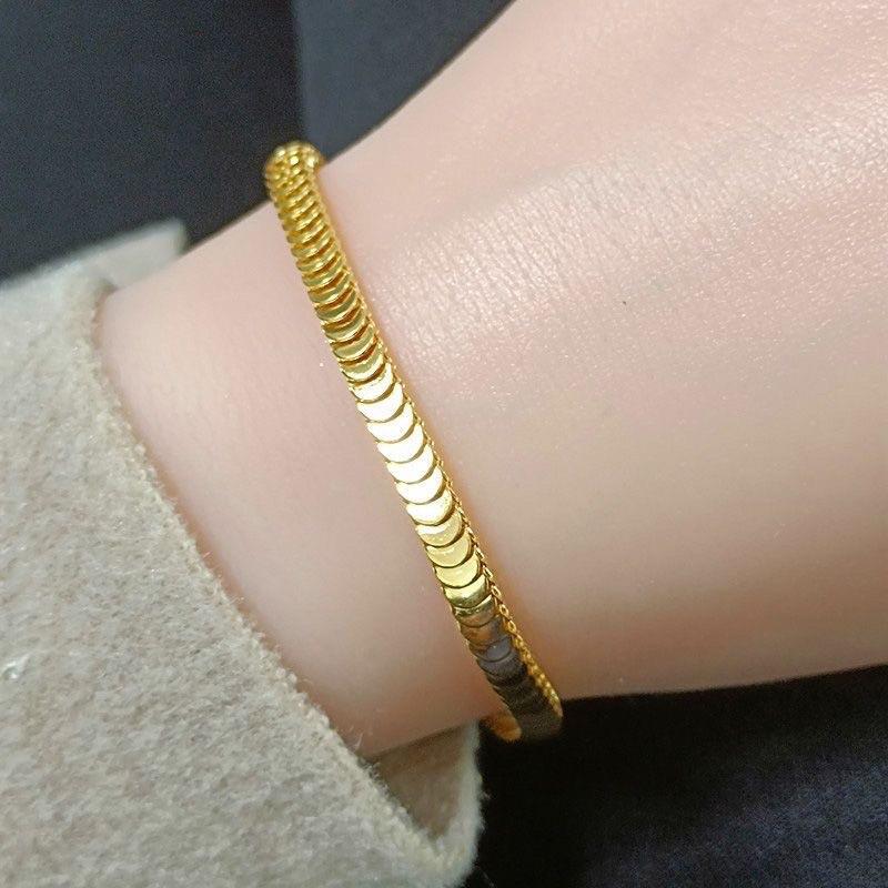 B37 Vòng tay nữ lắc tay nữ titan không đen gỉ vảy cá xếp đẹp Ring House