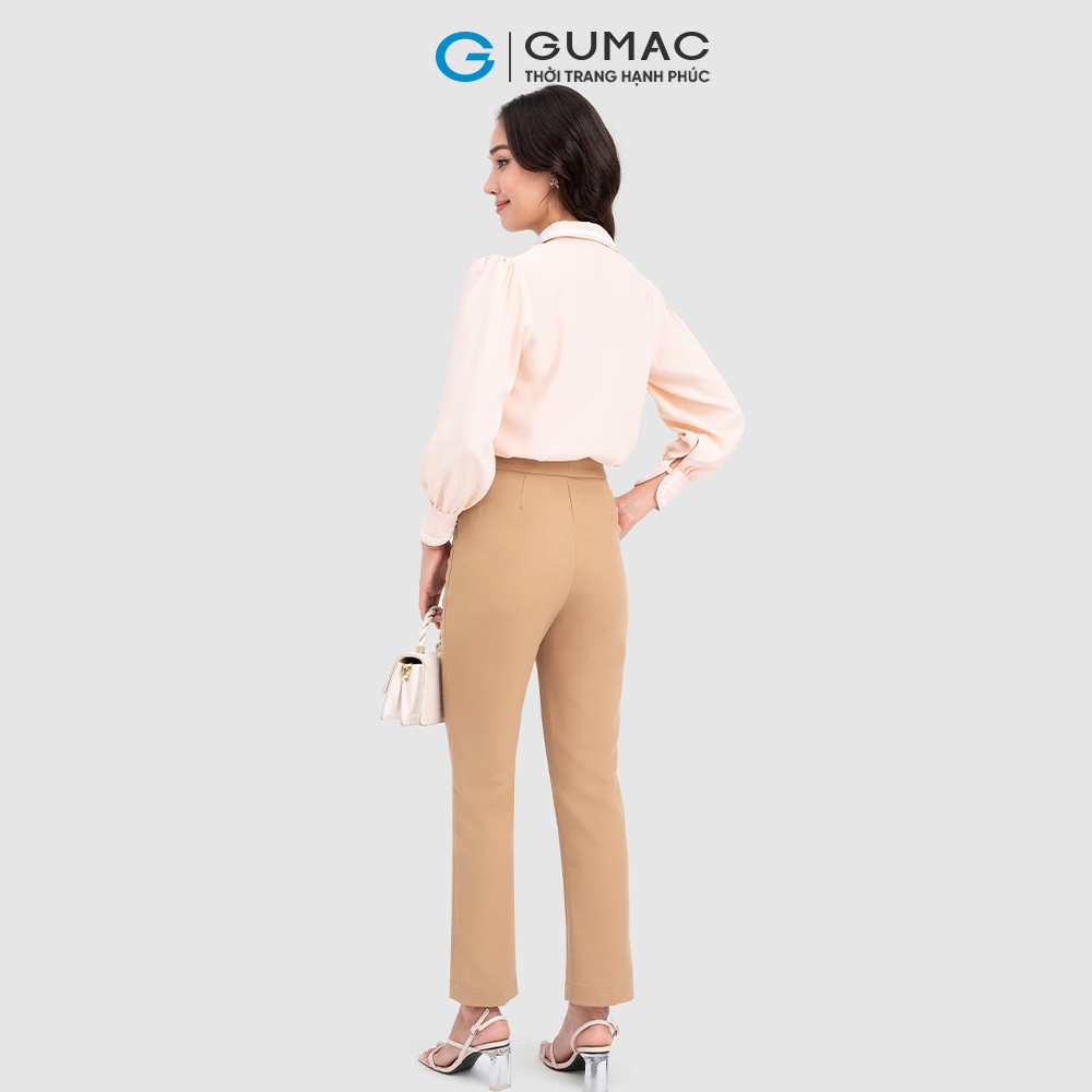 Áo sơ mi nữ GUMAC AC10075 tay dài phối viền ren