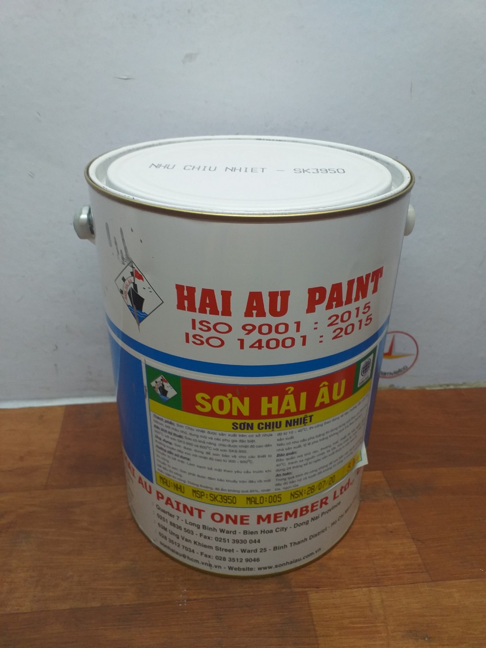 Sơn chịu nhiệt 300 độ màu bạc SK3 Hải Âu 5L