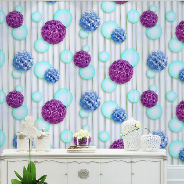 Cuộn 5m Decal Giấy Dán Tường Tú cầu hoa sắc màu