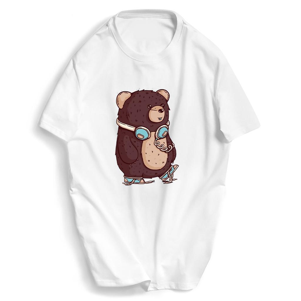 Áo thun unisex nam nữ in Gấu Nâu To cực đẹp , Vải cotton dày mịn mặc mát D20