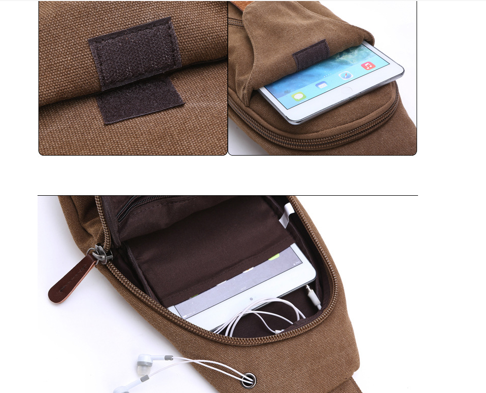 Túi đeo chéo đeo trước ngực nam vải canvas đa năng cao cấp phong cách mới