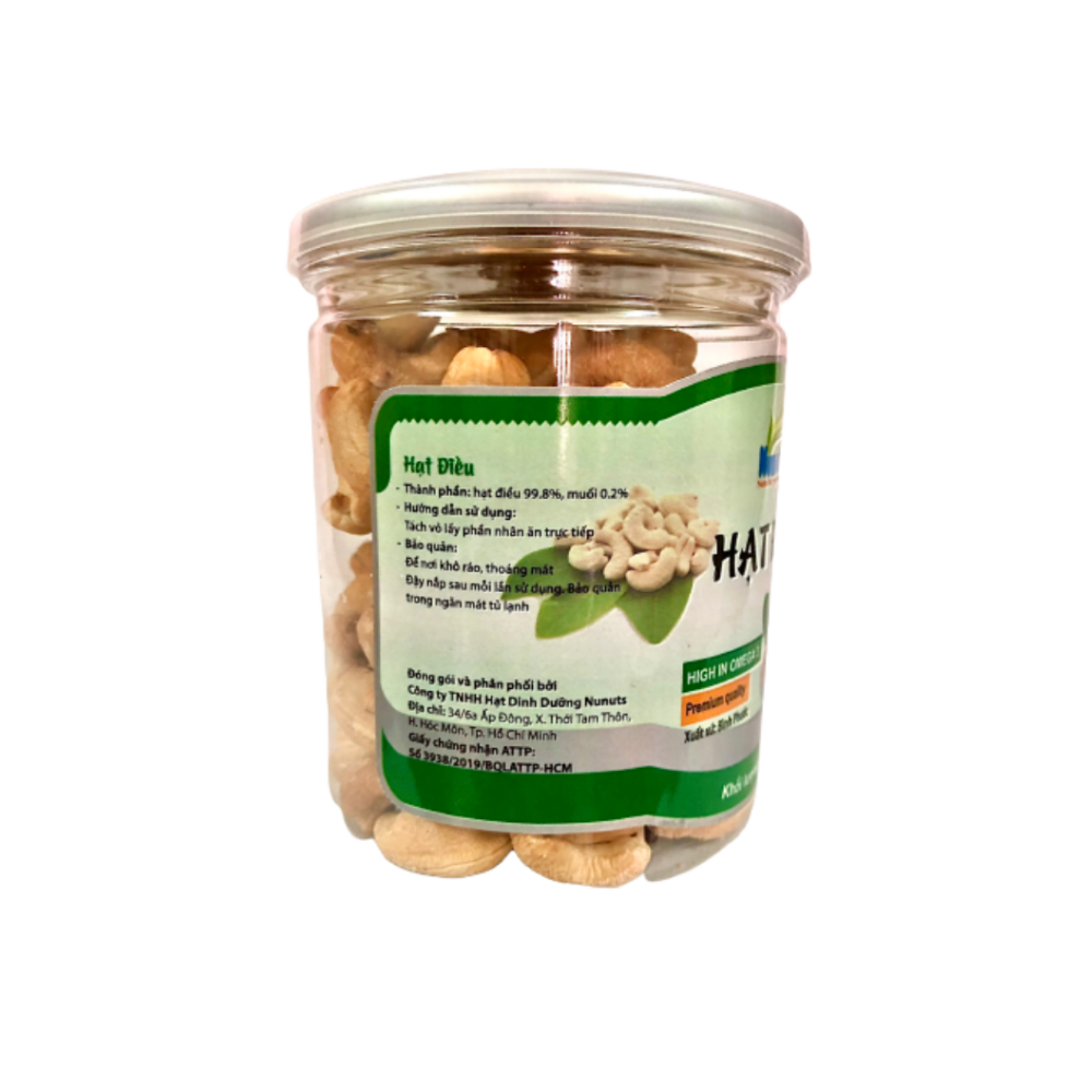 HẠT ĐIỀU TÁCH VỎ LOẠI NGUYÊN HẠT LOẠI 1 NUNUTS (HŨ 250G)