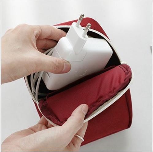 Túi Sạc Điện Thoại, đồ điện tử, dây sạc chống shock trong vali Bag in Bag DL09-Tsac