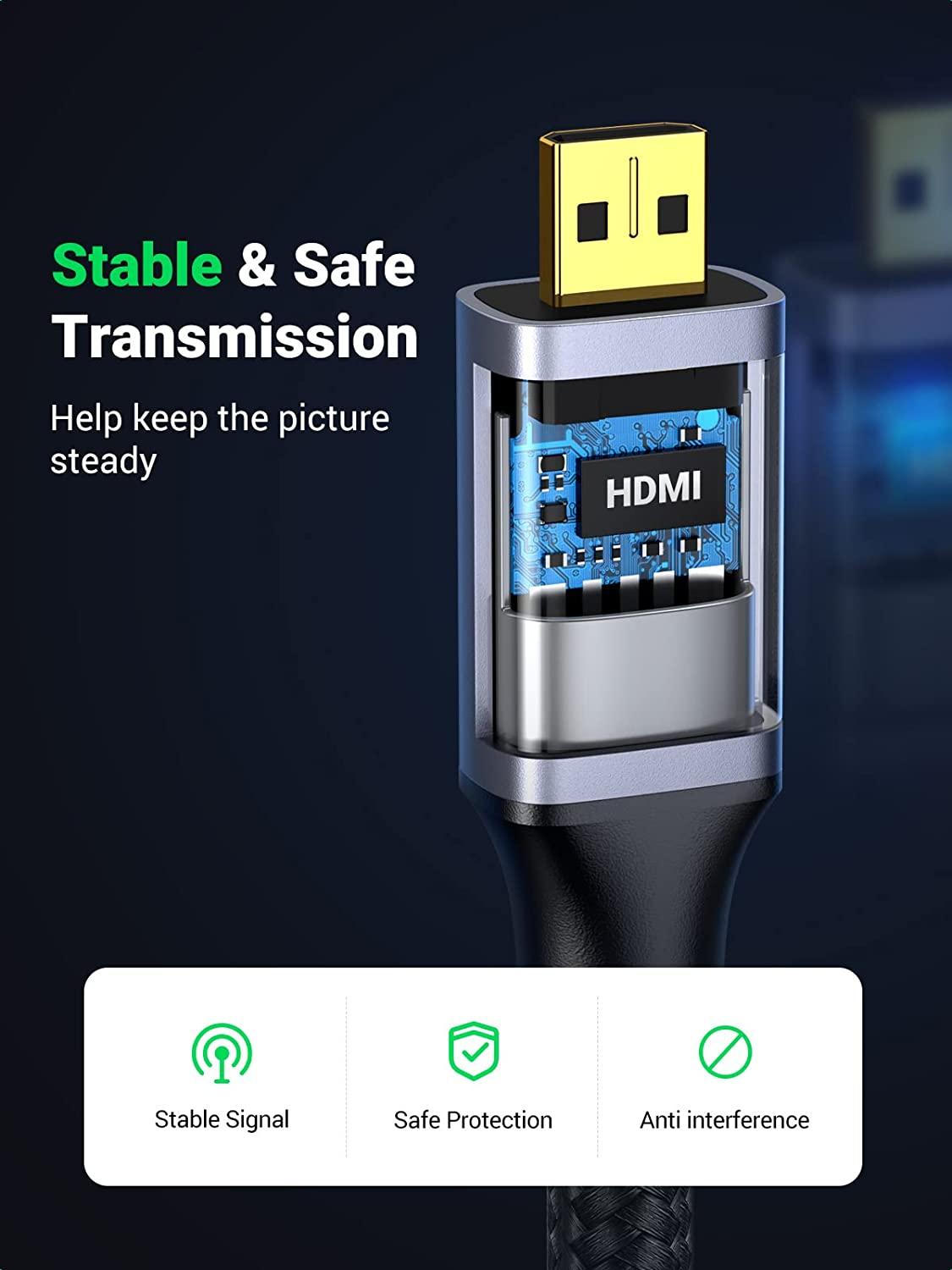 Ugreen UG10550HD109TK 1M 4k 60hz Cáp chuyển Micro HDMI sang HDMI đầu kim loại dài 1M - HÀNG CHÍNH HÃNG