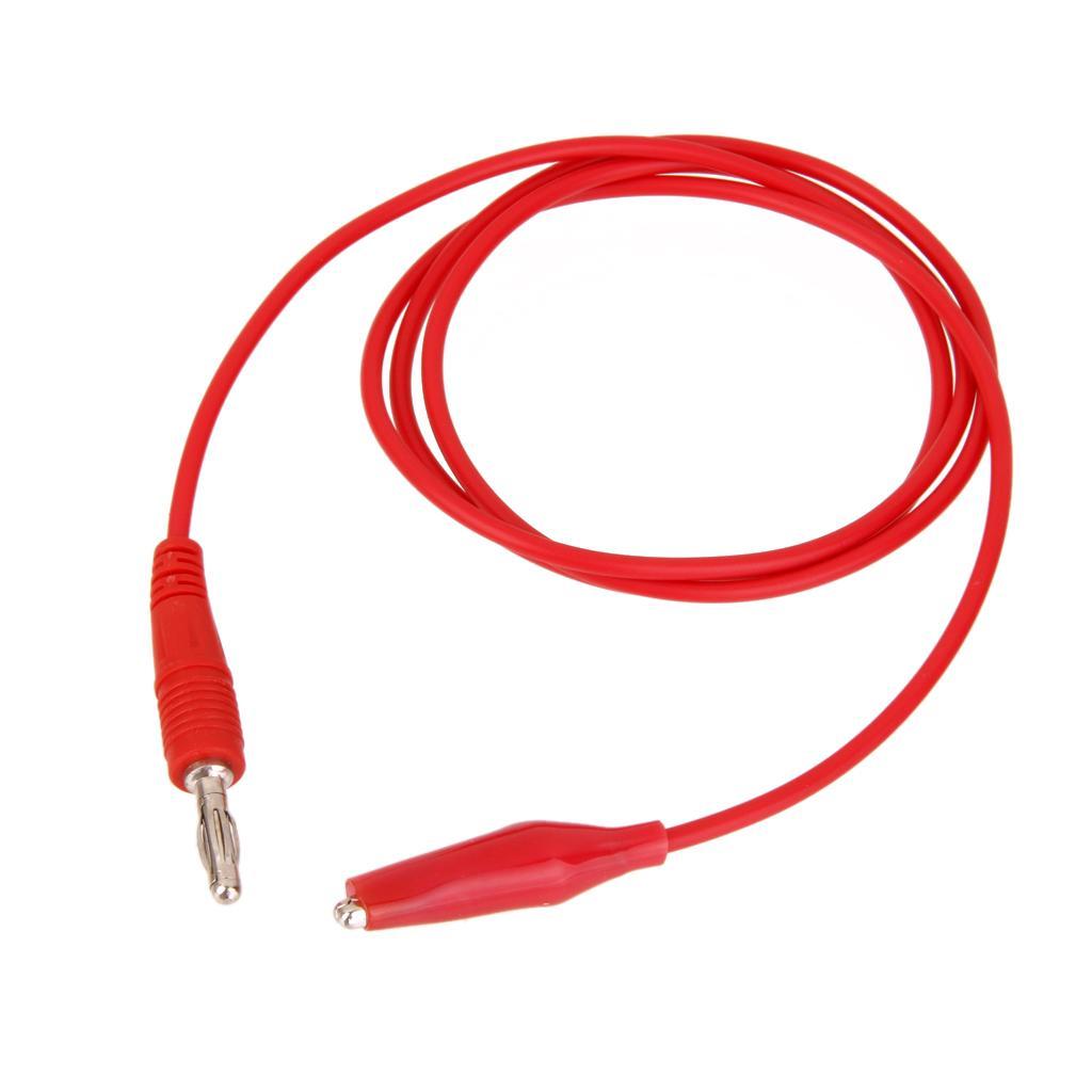 2x 100cm Banana plug to Aligator Clip Multimeter Connector Probe Cable Lead
