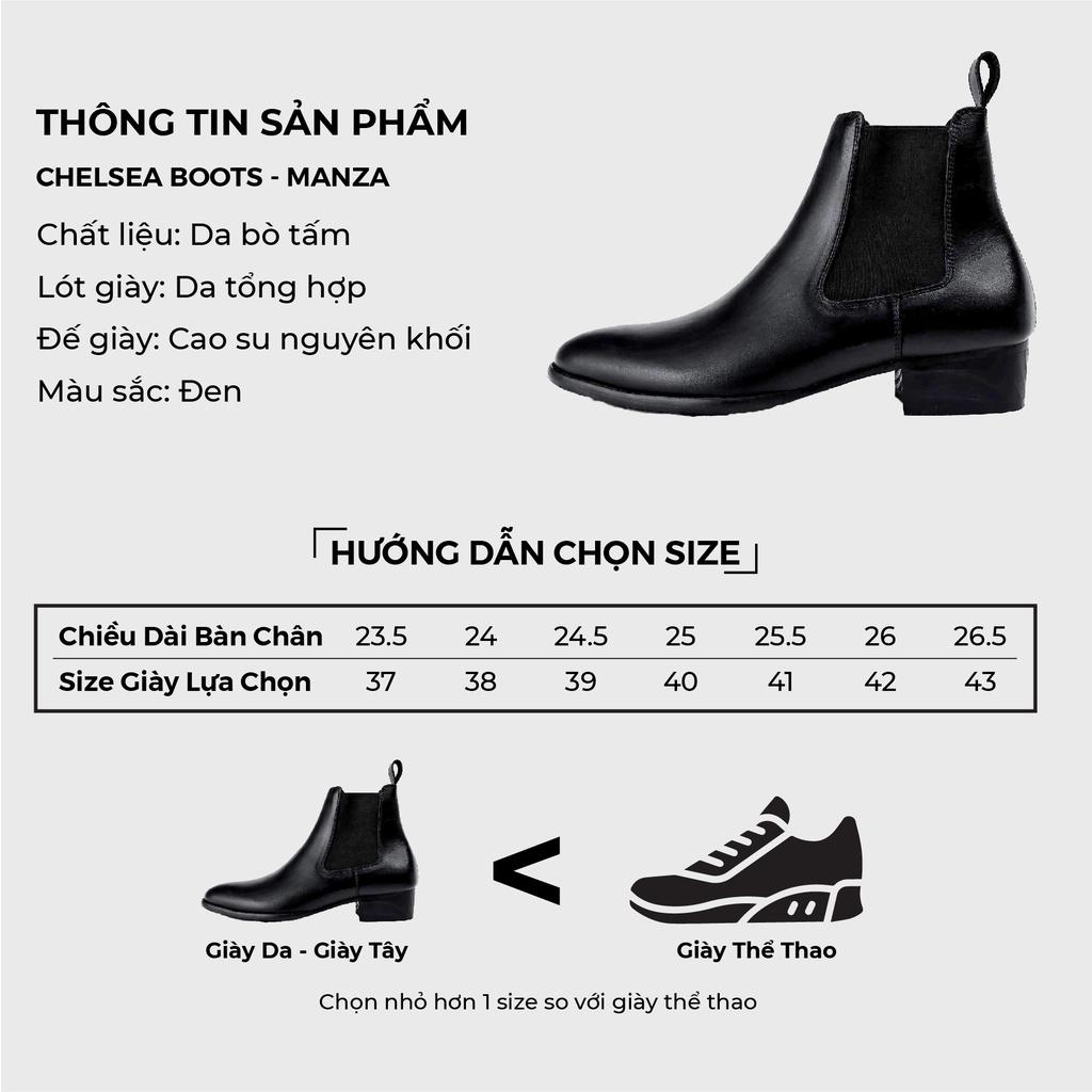 Giày tây nam chelsea boot từ da bò tấm cao cấp độn đế tăng chiều cao, Chelsea boot nam G2 kiểu giày công sở đứng font