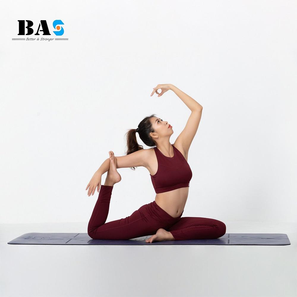 Bộ đồ tập gym yoga nữ áo bra 2 lớp phối legging dài cạp chéo cách điệu trẻ trung - S40042