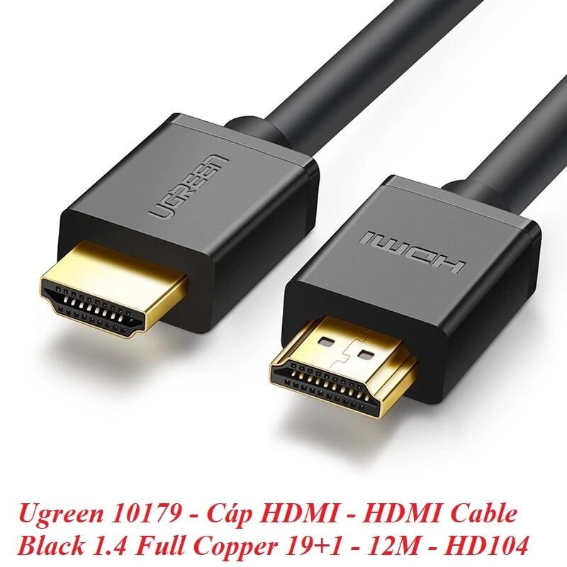 Ugreen UG10179HD104TK 12M màu Đen Cáp tín hiệu HDMI chuẩn 1.4 hỗ trợ phân giải 4K * 2K - HÀNG CHÍNH HÃNG