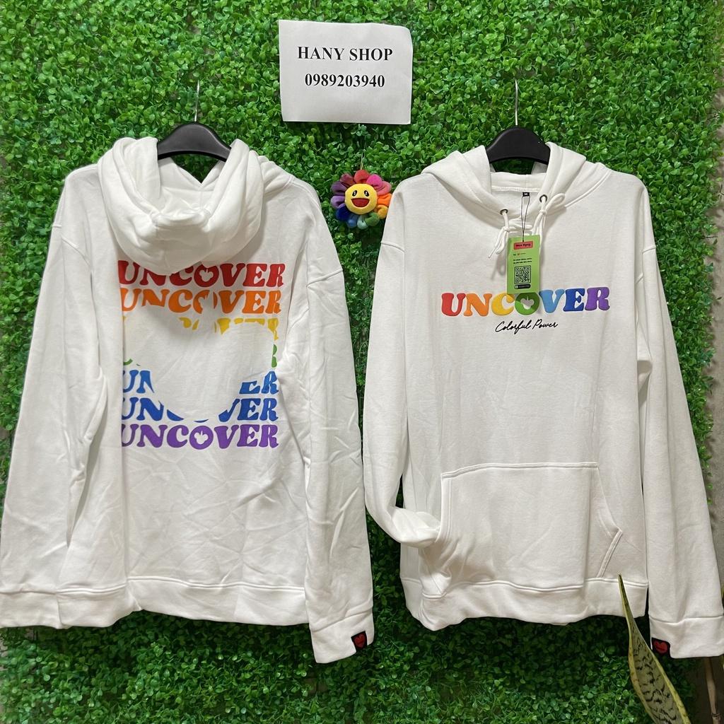 Áo hoodie nỉ dày dặn Uncover Colorflul Power đầy đủ tem cổ tag tay Hany shop