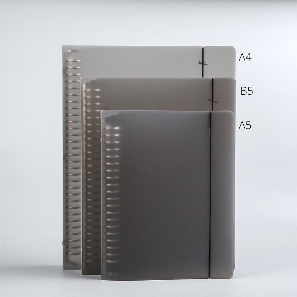 Bìa sổ tay bìa nhựa / Bìa gáy còng có thể thay lõi, ruột sổ nhiều size A5-B5-A4