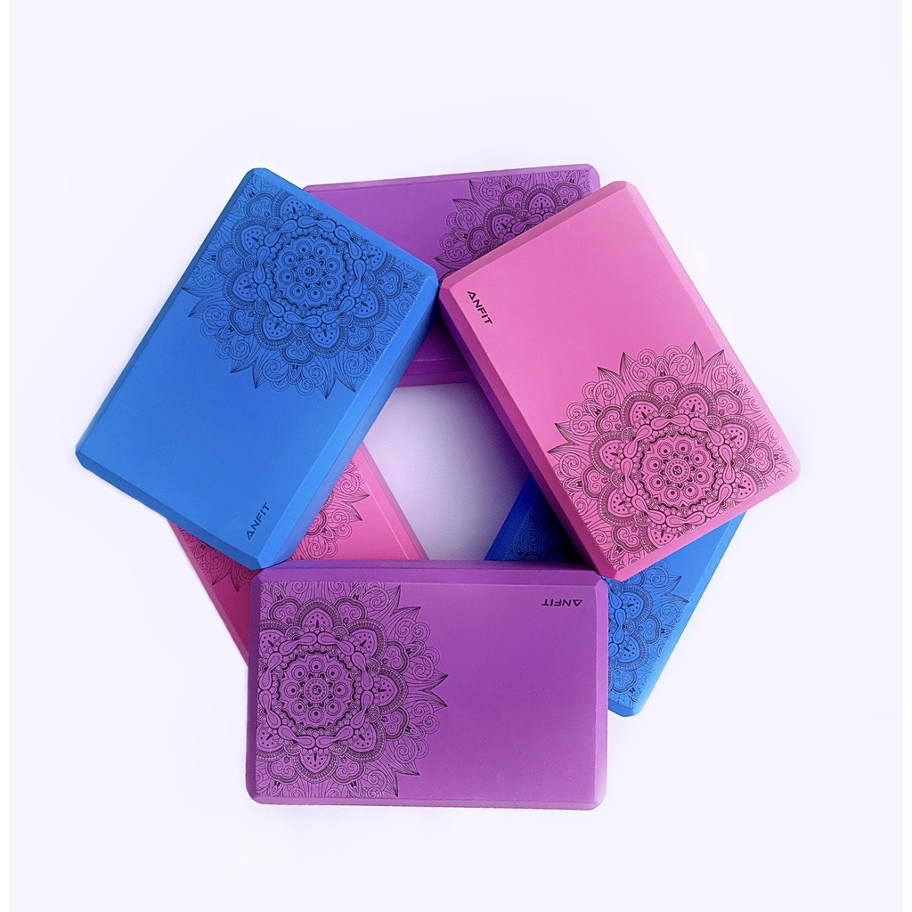 Gạch Gối Tập Yoga Eva Nặng 300g In Hoa Mandala Độ Cứng Cao Không Lún- Yoga Blocks