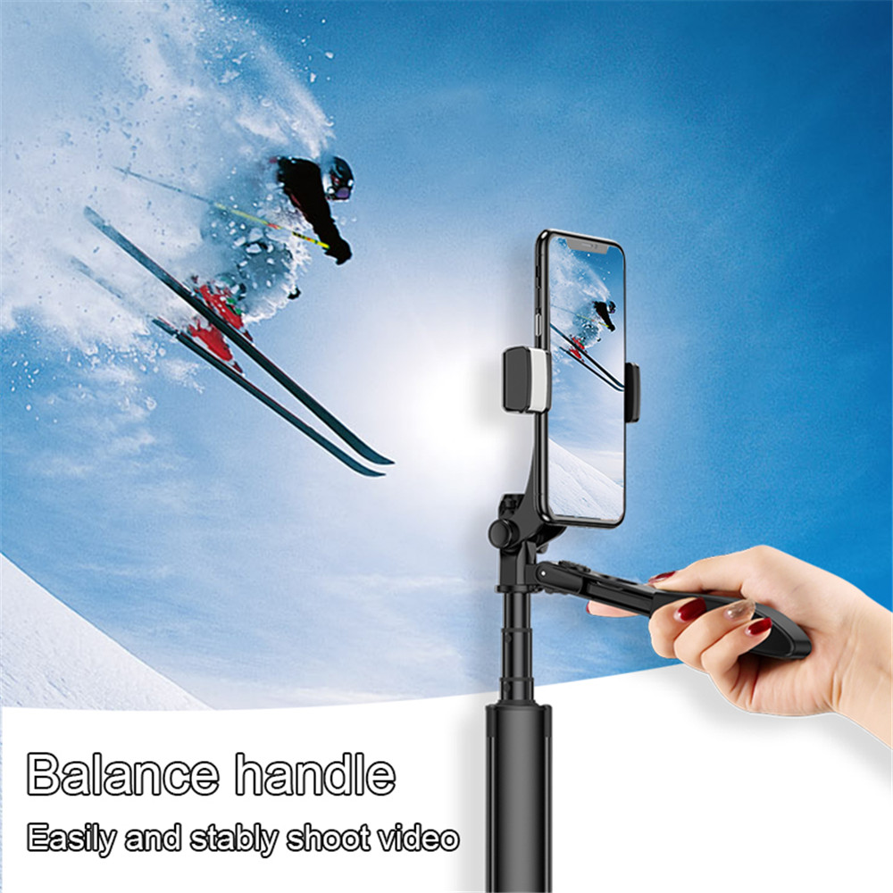 Gậy chụp hình chống rung CYKE xoay 360 độ kiêm giá đỡ 3 chân Tripod tích hợp điều khiển không dây bluetooth kèm đèn Led-Hàng Chính Hãng