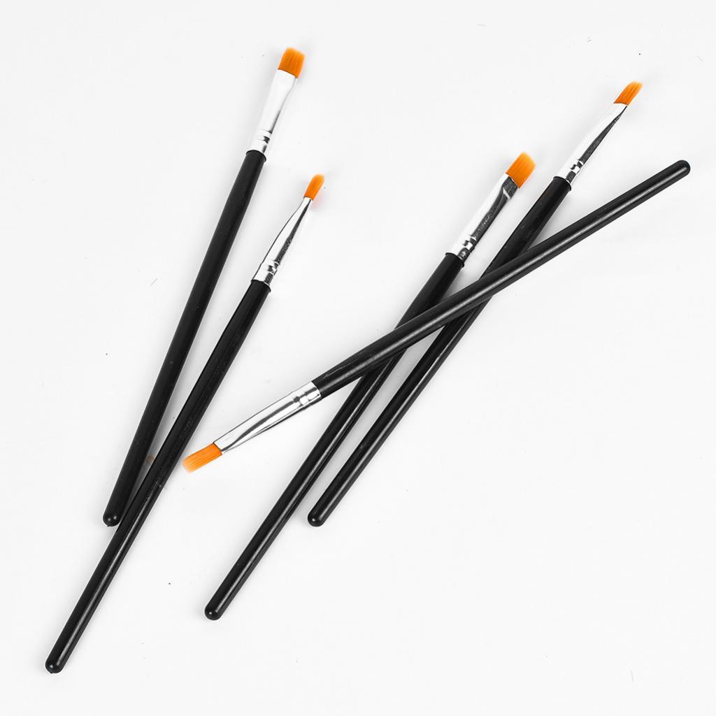 Paint Brushes Set, 5Pcs Flat Tip Paintbrushes Nylon Hair Artist Acrylic Paint Brushes for Acrylic Oil Watercolor, Face Nail Art, Miniature Detailing