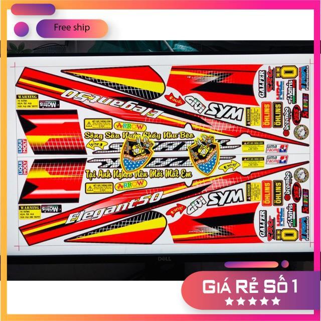 Tem rời dành cho xe elegant spark đỏ đen