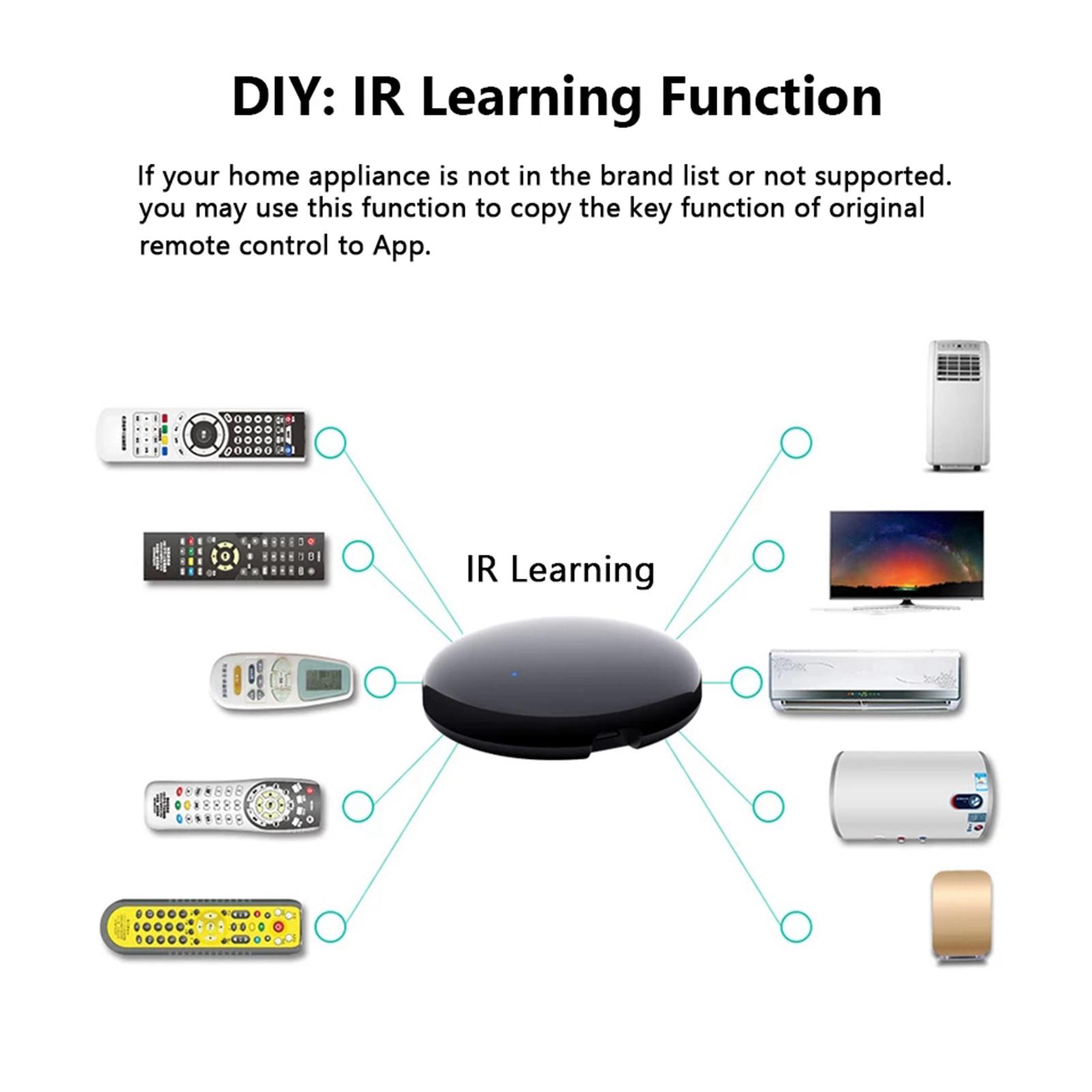 IR Remote Control for Alexa Google Home for TV DVD AC STB etc 6.4cm round