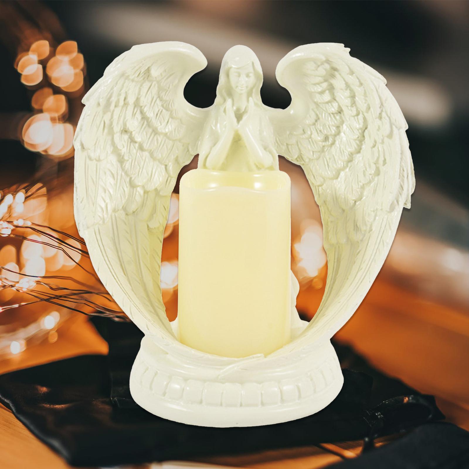 Angel LED Candle Angel Figurines Flameless Candles Flickering Commemorate Angel Candles Home Party Memorial Decor