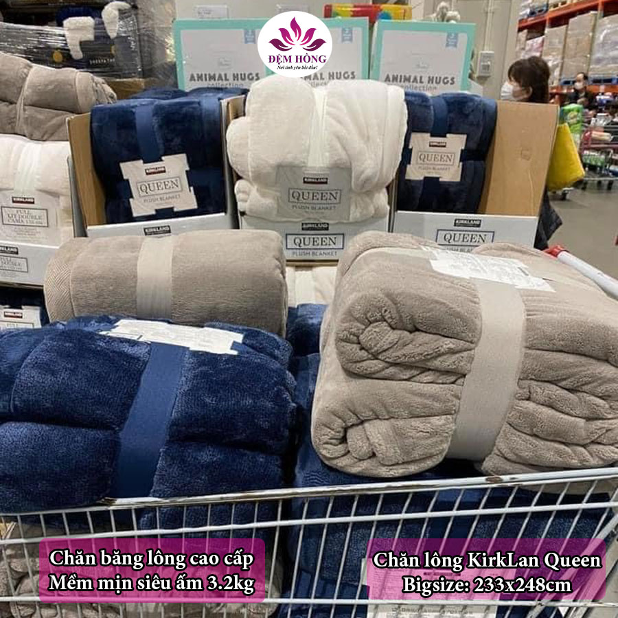 Chăn lông Kirkland Queen cao cấp Costco Mỹ