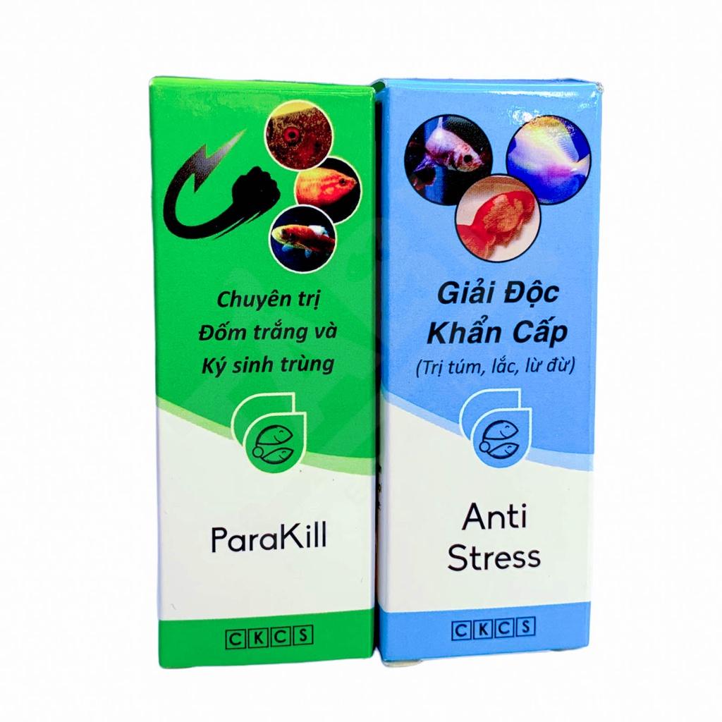 Combo Anti stress và Parakill - xử lý và phòng nấm hiệu quả- Dưỡng và giải độc cá cảnh-phụ kiện cá cảnh-shopleo