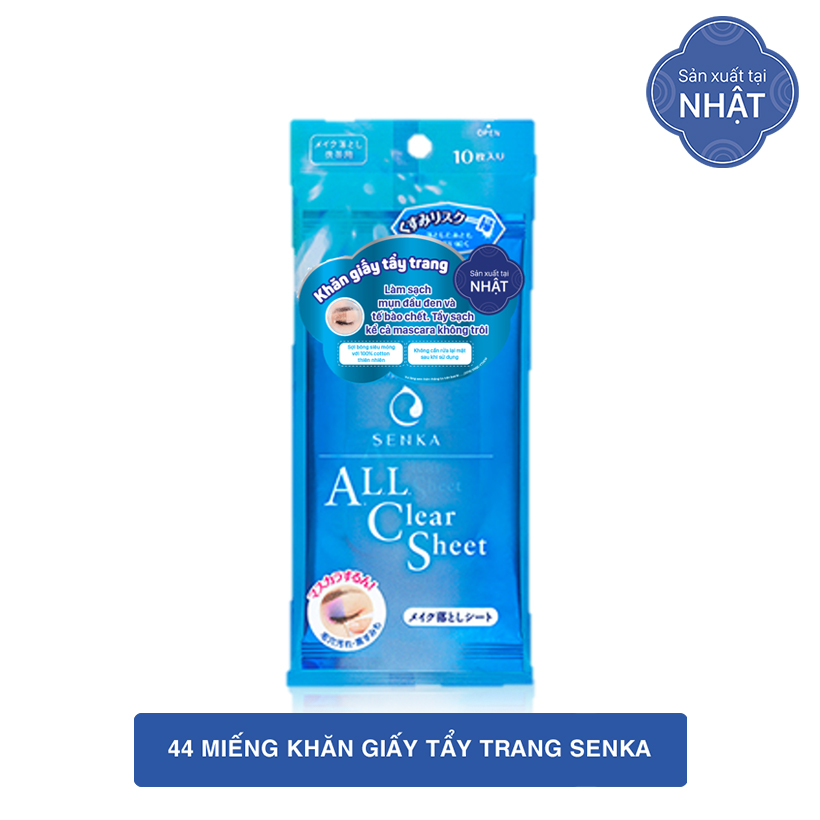 Bộ đôi tinh chất trắng da CC Serum Senka 40g tặng Khăn giấy tẩy trang 10 miếng Senka Cleansing Sheet