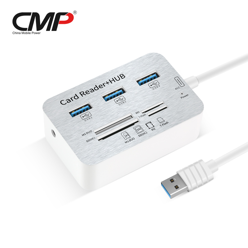 Cáp USB 3.0 to Hub Usb + Card reader All in One - Hàng Nhập Khẩu