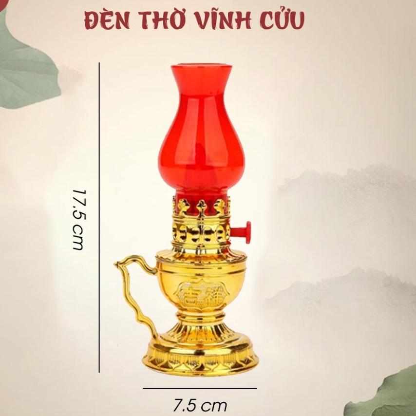 Đèn thờ cúng vĩnh cửu, thiết kế cổ kính, hài hoà, cân đối, tăng thẩm mỹ và trang ngiêm. ..