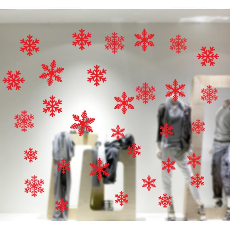 Decal trang trí noel hai mặt hít tĩnh điện không dơ kính mẫu hoa tuyết