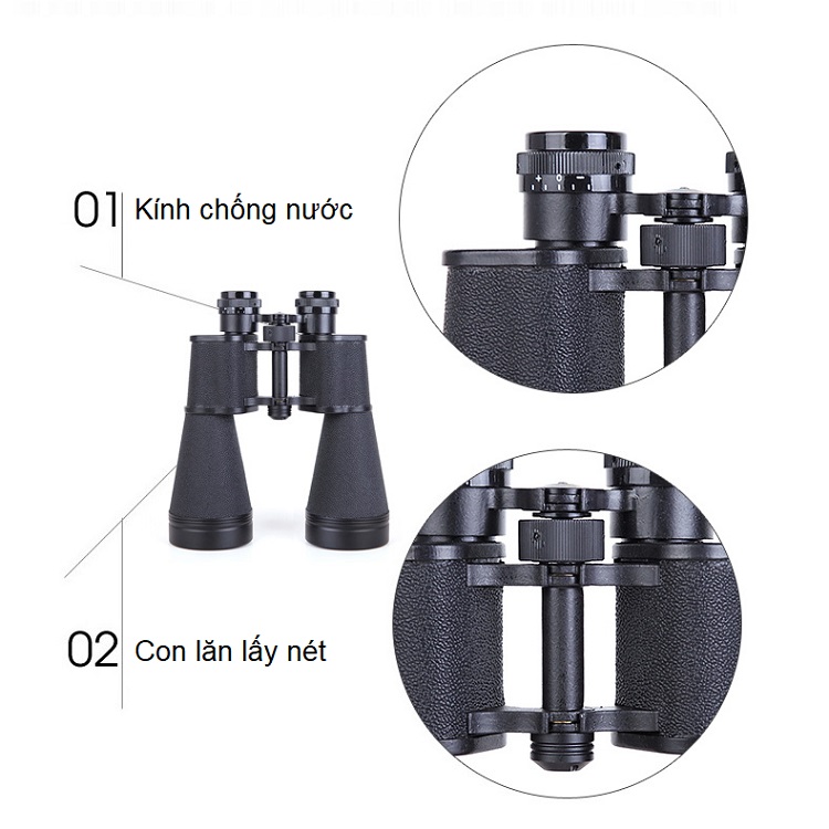 Ống nhòm quân đội cao cấp chuyên dụng độ phóng đại 15 lần, đường kính 60mm (Chống thấm nước, chịu nhiệt tốt, siêu nét)- (Tặng la bàn chỉ đường bỏ túi đa năng)