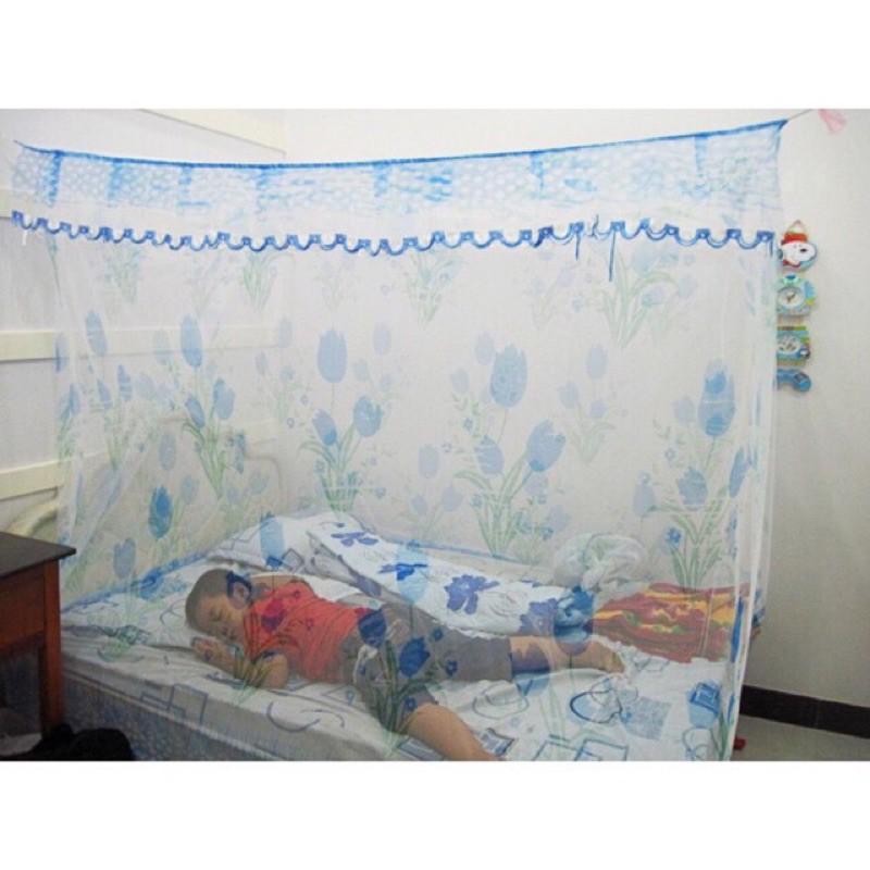 Mùng dây tuyn hoa | Màn thủ đô 10/10 cao 2M màn chân cao không cửa(size1m2-1m6-1m8-2mx2m2)Bảo hành 1 đổi 1 trong 7 ngày