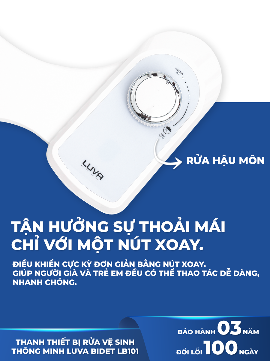 Vòi xịt rửa vệ sinh thông minh LUVA BIDET LB101/LB201 xuất Hàn Quốc, BH 3 năm, đổi lỗi 100 ngày - Hàng chính hãng