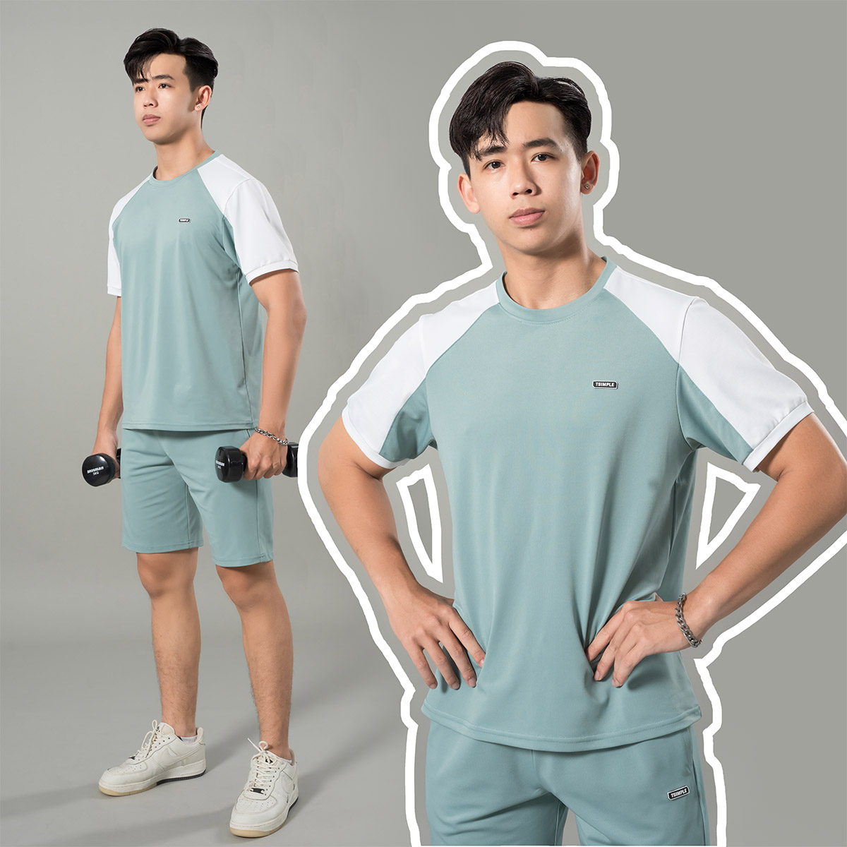 Bộ Thể Thao Nam TSIMPLE quần áo mặc nhà vải cotton cá sấu năng động thời trang B01001