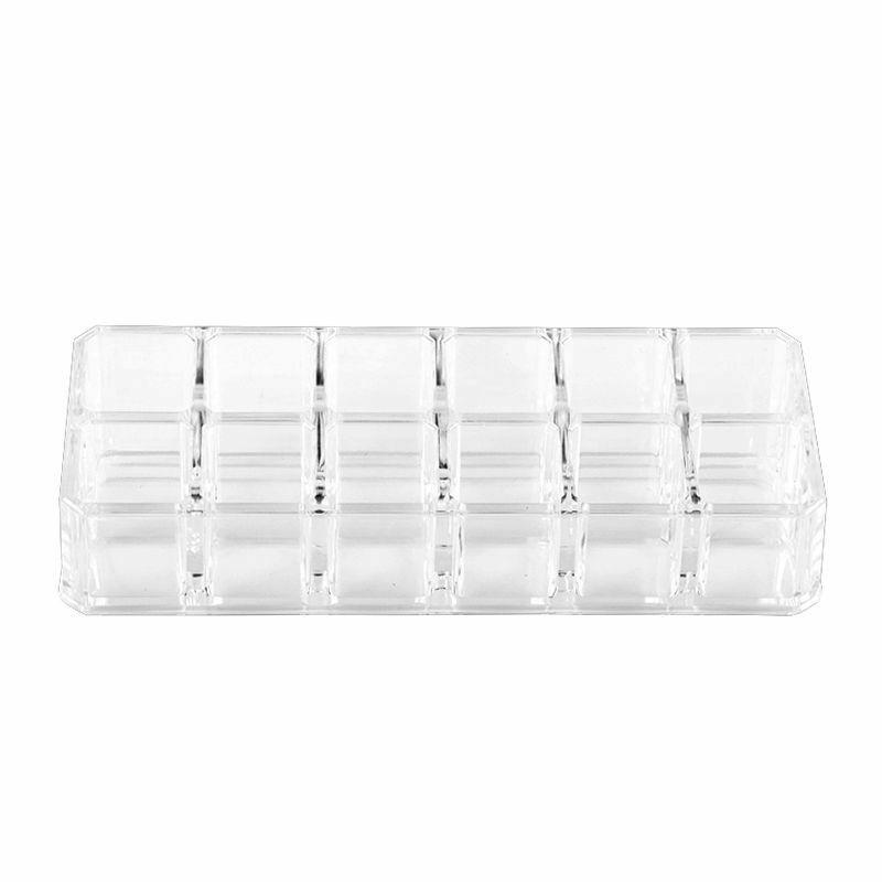 Khay Nhựa Acrylic Trong Suốt 12 Ngăn Đựng Mỹ Phẩm Tiện Dụng