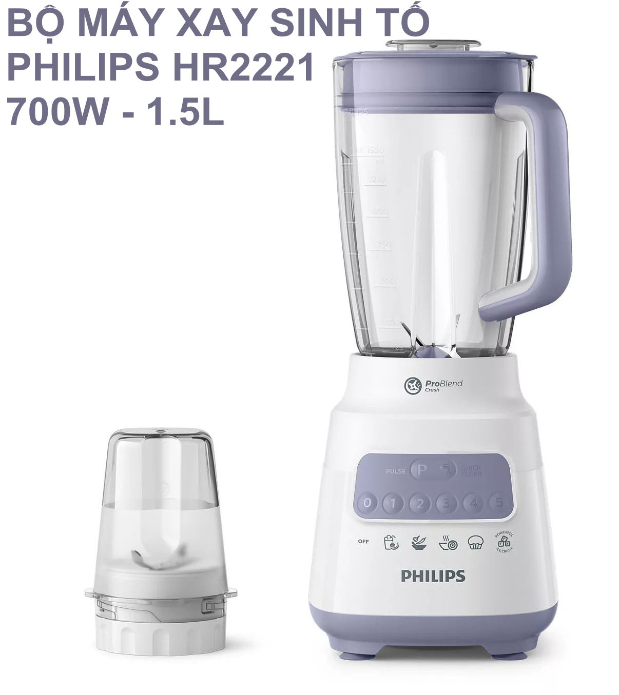 Máy xay sinh tố Philips HR2221 - 700W - Hàng Chính Hãng