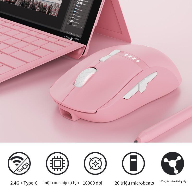 Chuột không dây trò chơi Heijue i305Pro phong cách mới nhất thể thao điện tử có dây chế độ kép tùy chỉnh chip ăn chuột sạc gà