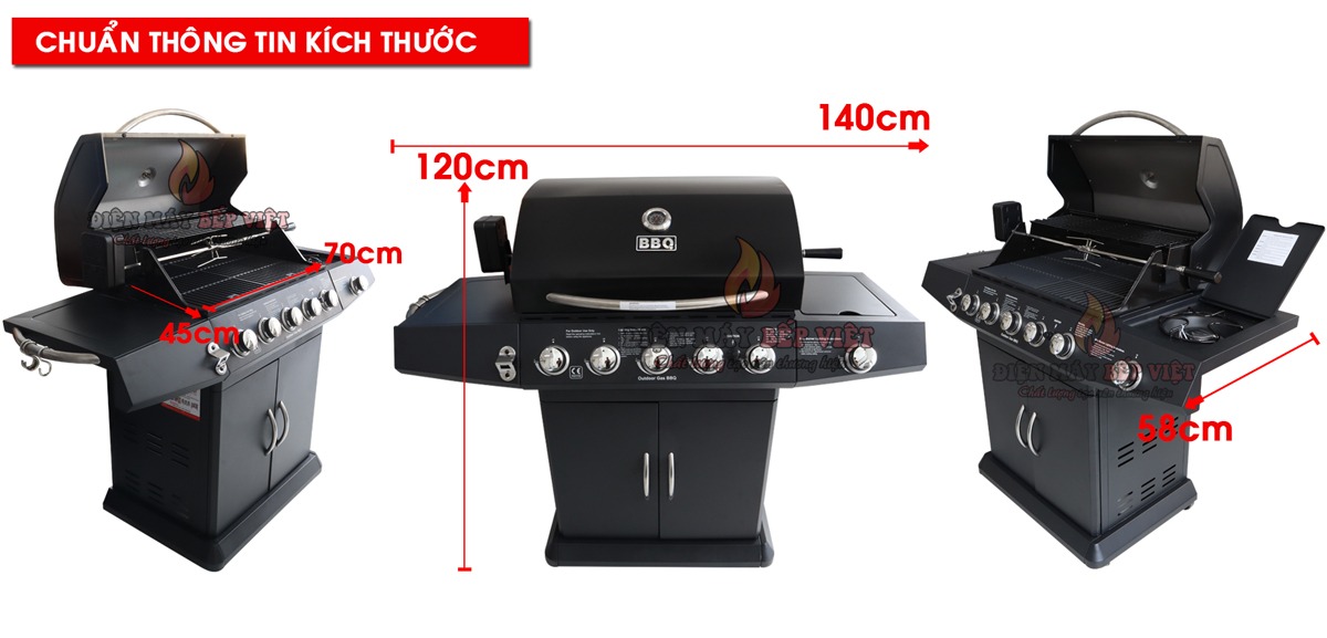 Bếp Nướng Gas Cao Cấp BBQ Grill KS-14075, Bếp Nướng Ngoài Trời, Bếp Nướng Không Khói, Bếp Nướng Sân Vườn