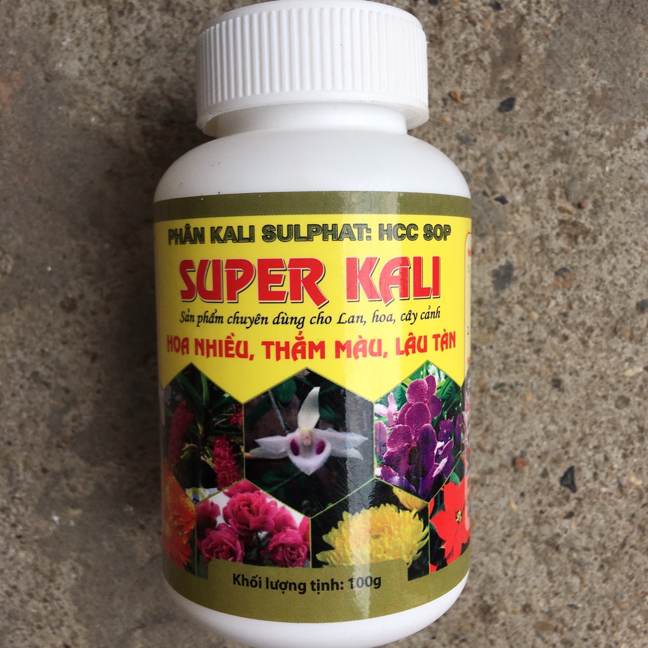 Phân bón Super Kali giúp hoa nhiều, thắm màu hoa, chịu hạn tốt 100gr/ hũ